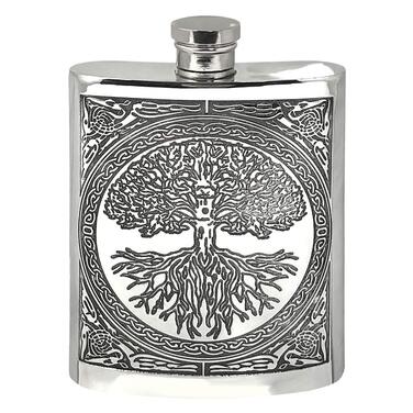 Фляга з олова English Pewter Company з кельтським дизайном «Дерево життя» (CEL601)