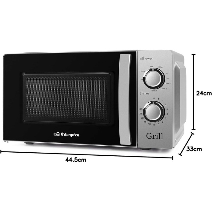 Мікрохвильова піч Orbegozo MI 2115, 20 л, 700 Вт, біла, з грилем
