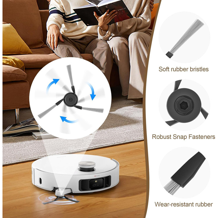 Запчастини для Dreame X30 Ultra, L10s Ultra Gen2, L40 Ultra AE, Mova E30 Ultra: комплект аксесуарів (2 основні щітки, 4 фільтри, 4 мікрофібри, 4 бічні щітки, 4 мішки для пилу)