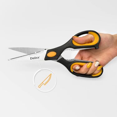 Кухонні ножиці Deiss PRO Heavy Duty з нержавіючої сталі - універсальні, для птиці, риби, м'яса, салатів та зелені