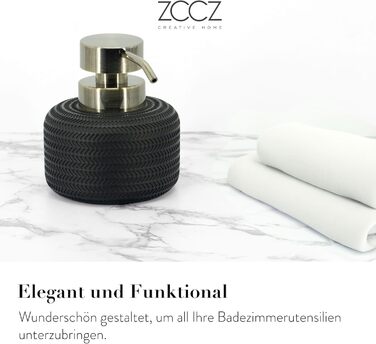 Набір аксесуарів для ванної кімнати ZCCZ, 4 шт. Чорний: мильниця, тримач для зубних щіток, стаканчик, мильниця. Організатор для раковини