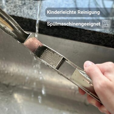 Прес для часнику з нержавіючої сталі - миється в посудомийній машині, стійкий до іржі - міцний та ергономічний, для легкого подрібнення - ідеальний для свіжого часнику