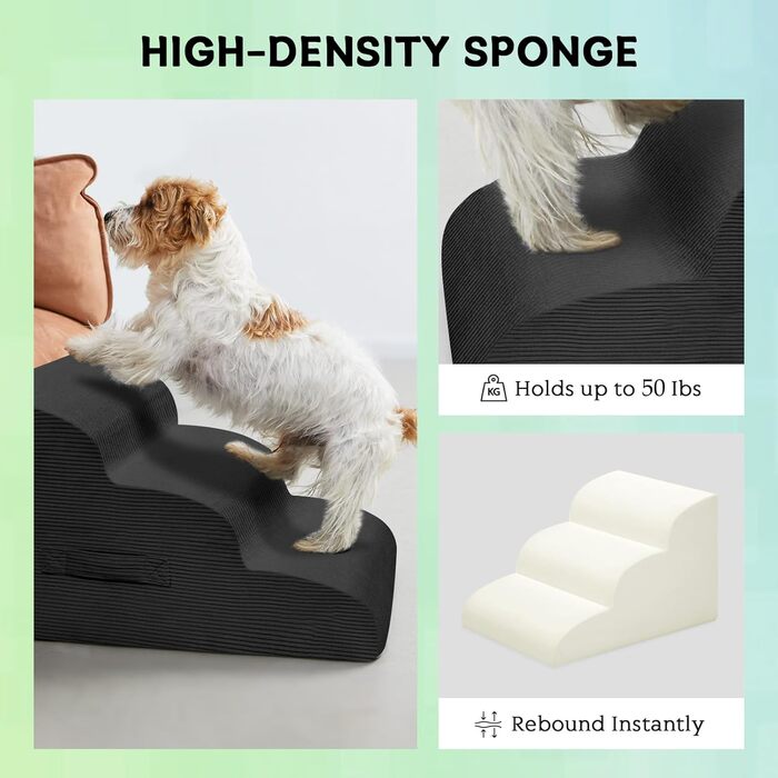 Сходинка для собак Mesa Lemon - 4 сходинки, сіра, для маленьких собак, нековзна, знімна, для дому та авто