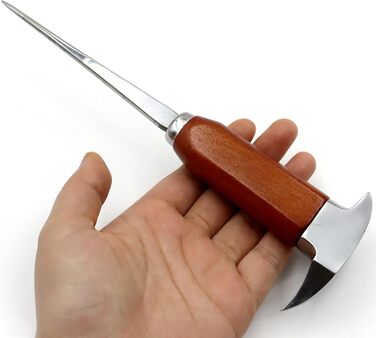 Stainless steel ice pick, ice pick for breaking ice, ice pick with wooden handle, ice pick for kitchens, bars, bartenders, best ice carving tools (long)