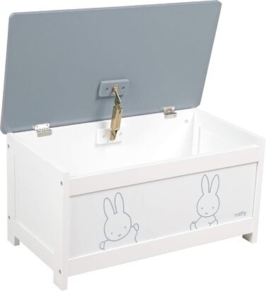 Дитяча іграшкова скриня зі зручною кришкою roba Miffy з дерева, біла лавка-скриня для зберігання іграшок у дитячу кімнату для хлопчиків і дівчаток