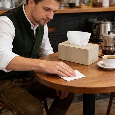 Скляниця для косметики з PU шкіри, 26x15x12 см, магнітна застібка, для ванної, кухні, авто, офісу - матова бежева