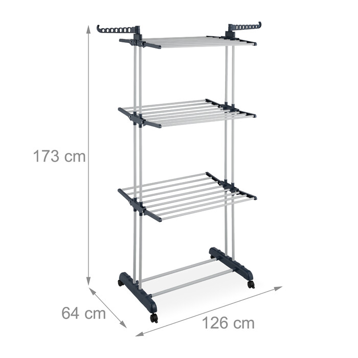 Relaxdays Clothes Rail Tower with Wheels