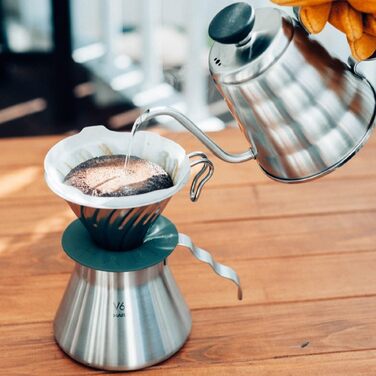 Кавомолка Hario V60 з металу, 17 г, срібна, Made in Japan (набір для пуровер)