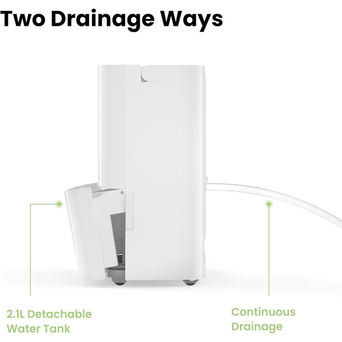 Comfee Dehumidifier 10L/24h, Room size approx. 40m³ (16m²), LED Display, Against Moisture, Mold, MDDN-10DEN7, R290, Automatic Dehumidification