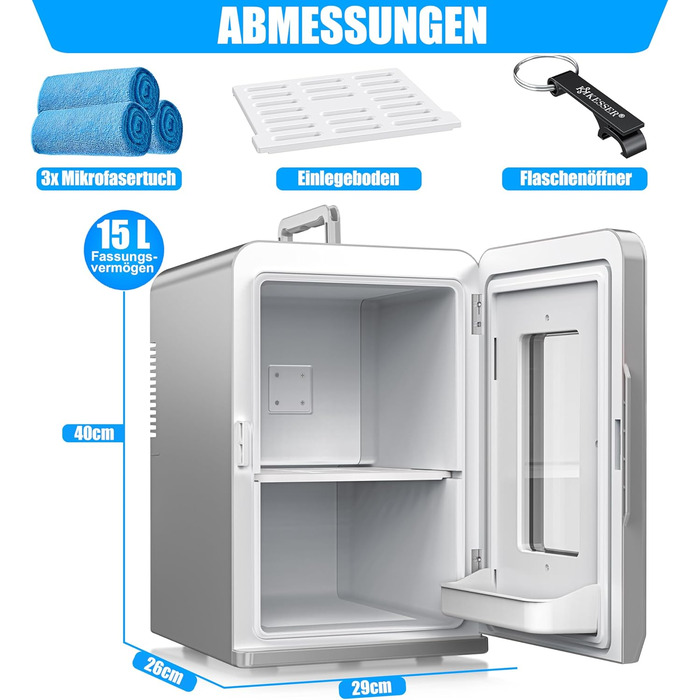 KESSER® Міні холодильник/термобокс 2в1, 15л, AC/DC, для авто, офісу, дому, кемпінгу