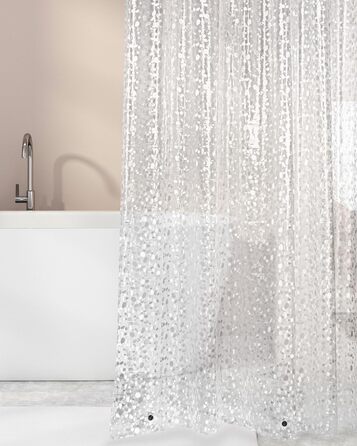 Дзеркальний душовий завіс OTraki 180x200 см, PEVA, антигрибок, з гачками та магнітами