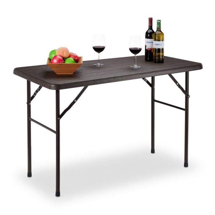 Relaxdays Square Garden Table, Wood-Look