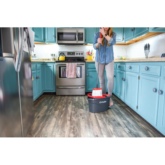 Система для миття підлоги O-Cedar Frustfreie: швабра з відром та 4 запасні наповнювачі. Мікрофібра, легкий віджим