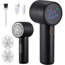 Електричний видалення ворсу Kssvzz: бездротовий зрізувач ворсу для одягу, 3 швидкості, LED-дисплей, USB-зарядка, 2 змінні леза