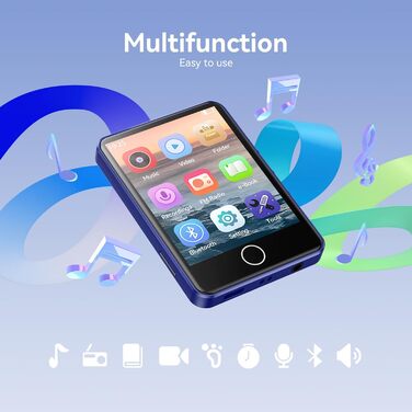 MP3 плеєр GPTEK з Bluetooth 5.3, 2.8