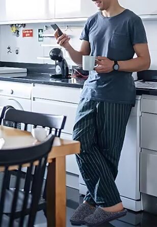 Чоловічі домашні тапочки ONCAI з піною пам'яті, теплі, зі смугами, пухнасті, з плюшевою підкладкою та неслизькою гумовою підошвою