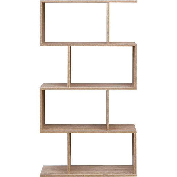 Etnicart Bookshelf, Oak Finish, Office, Modern, Double-Sided, 70x23.5x127.5cm Self-Supporting, Cube Design, Suitable for Entrance, Living Room, Children's Room, Wood Bookshelf, Office Shelf, DVD Cabinet