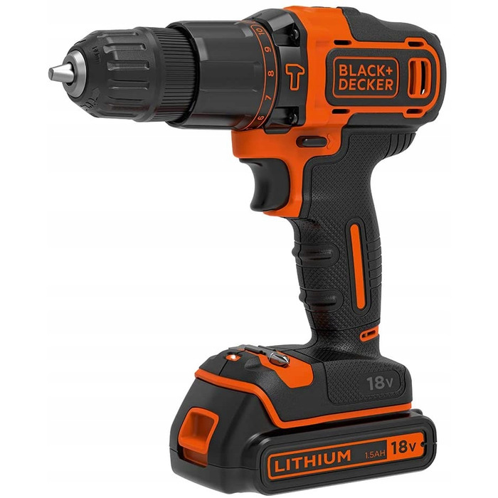 Акумуляторний шуруповерт Black+Decker 18 V BDCHD18N