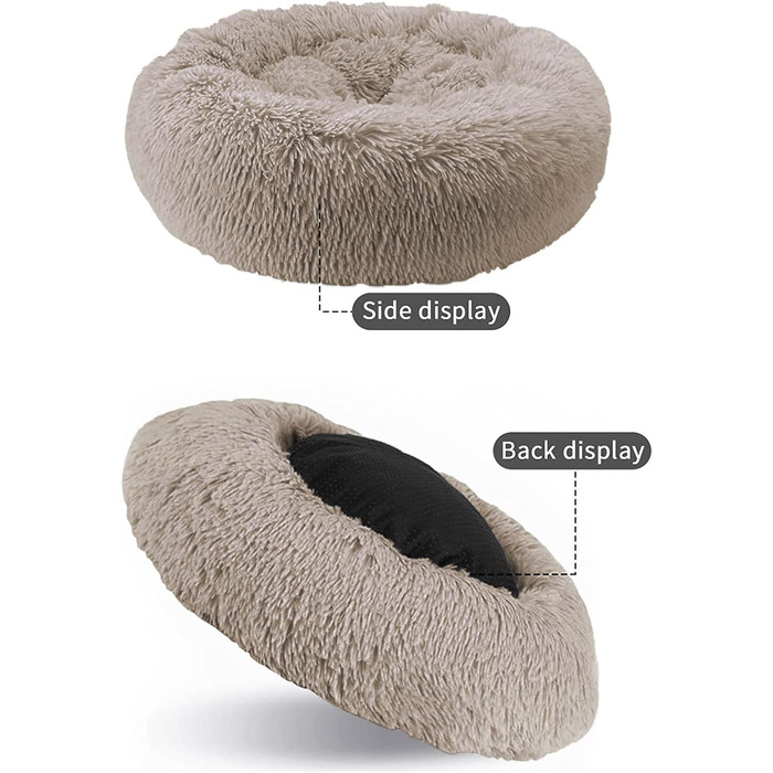 Кругле ліжко для котів та собак Nisrada, 70 см, світло-рожеве, з антиковзною основою, для кошенят та собак маленьких та середніх порід