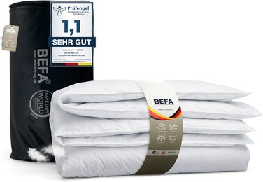 Зимова ковдра BEFA NATUR 240x220 см, 60% пуху, 40% пера, для алергіків, сертифікат Öko-Tex 100, Downpass, Німеччина