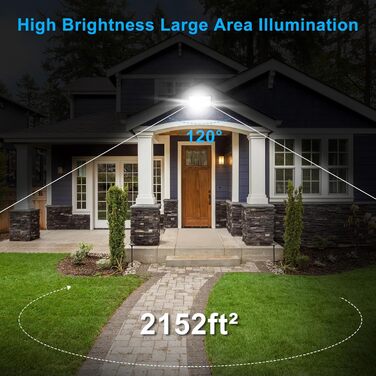 NATPOW LED Flood Light with Motion Sensor, Outdoor, 100W LED Floodlight with IP66 Waterproof, 6000K Super Bright Spotlight for Garden, Garage, Sports Field, Backyard (2 Pack) (100w-1p)