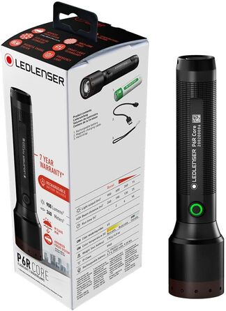 Ліхтарик Ledlenser P6R Core акумуляторний LED, 900 люмен, IP68, фокусування, USB зарядка, дальність 240 м