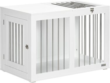 Клітка для собак PawHut, переноска для собак середніх порід, біла, 80 x 50 x 56,5 см