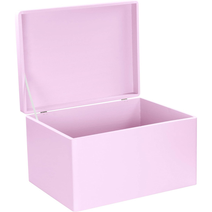 Large Wooden Box with Lid - All-Purpose Wooden Box - Storage Box | Toy Chest - Gift Packaging | Decorative Box for Crafting FSC® (approx. 40 x 30 x 24 cm | XL, Pink)
