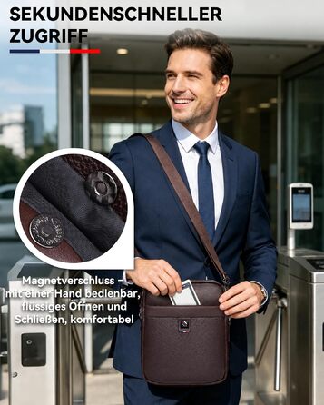 Чоловіча сумка через плече Leathario з натуральної шкіри, містка повсякденна сумка для роботи та дозвілля (Колір: Кава)