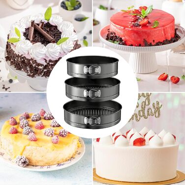 Набір форм для випічки WinGluge (3 шт.) - 24/26/28 см, з антипригарним покриттям, знімний дно