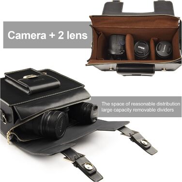 Чохол для камери Cwatcun: водонепроникний, ретро-дизайн, сумісний з Canon, Nikon, Sony (SLR/DSLR, беззеркальні)