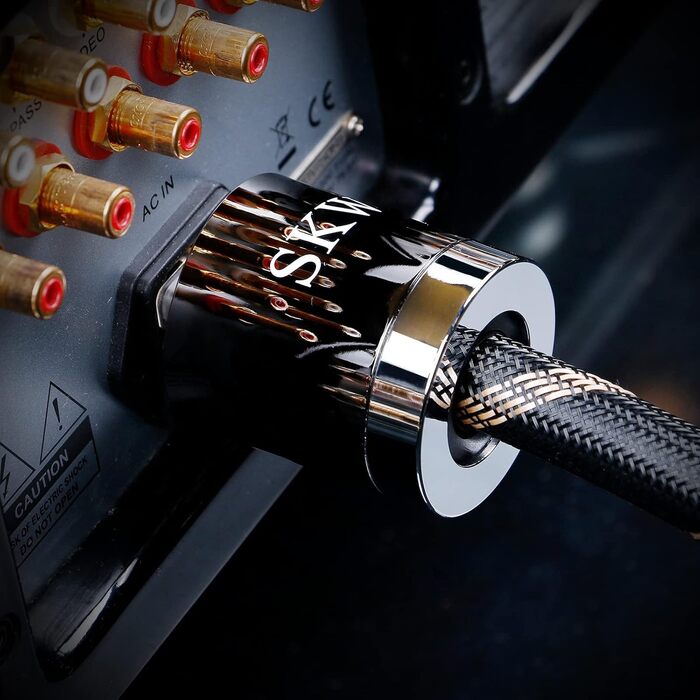 Hi-End мережевий кабель SKW Audiophile Schuko, силовий кабель живлення для сабвуфера, підсилювача, AV/DV систем (3м, чорний)