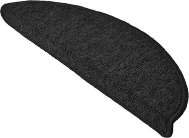 Beautissu Non-Slip Stair Treads - 55x15 cm - 15 Pack - Self-Adhesive Indoor Stair Mats - Anthracite Grey - ProStair for Narrow Stairs