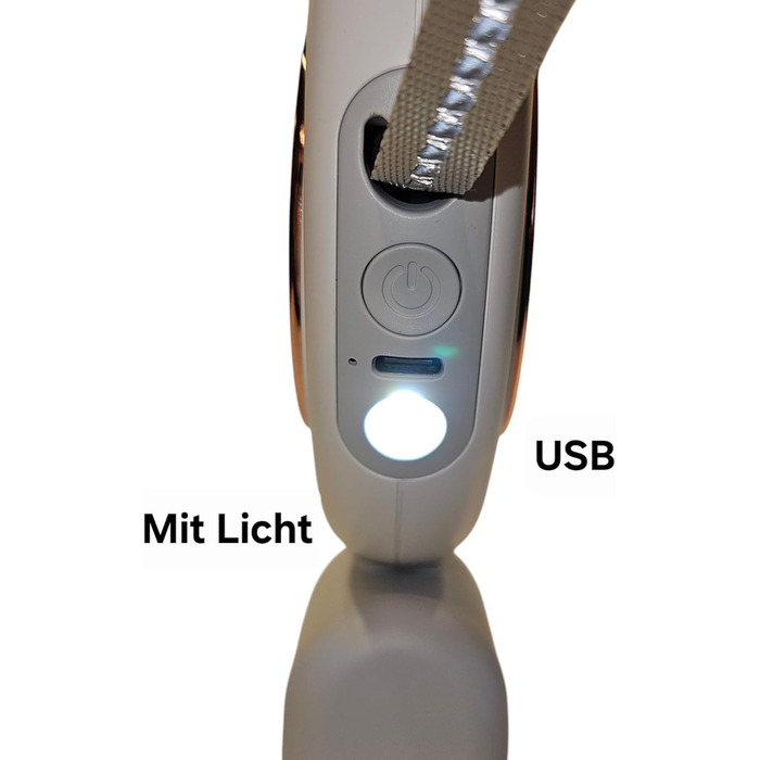 Леєчка для собак з LED-підсвічуванням, 3м, тримач для відходів, світловідбивачі, білий/рожевий, до 10кг