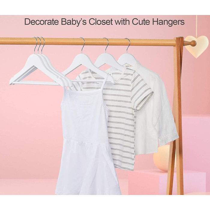 Плечики для одягу Evolluxi Lotus з масивного дерева, для сорочок, курток, з гладкою поверхнею, поворотний гачок 360°, білий, 80 см