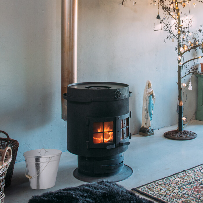 Relaxdays Galvanized Ash Bucket with Lid