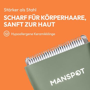 Триммер для тіла MANSPOT: чоловічий, вологостійкий, для інтимної зони, для тіла, для ніг, грудей, пахв, USB-C, для сухого та мокрого гоління