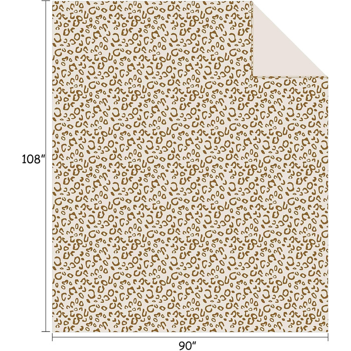 Плед з флісу FIBER HOUSE: теплий, м'який, коричневий леопард (230x270 см)