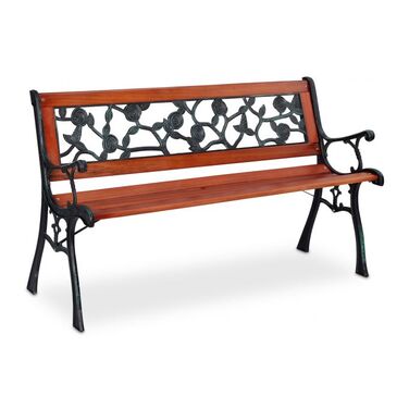 Relaxdays Garden Bench with Rose Pattern