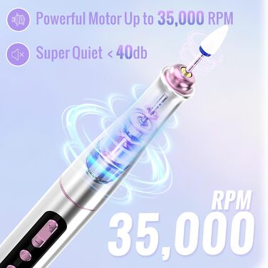 Електричний набір для манікюру та педикюру DN-2402, 13 в 1, 35000 об/хв, для гелевих, акрилових нігтів