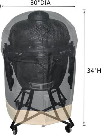 Чохол для гриля Kamado Onlyfire, сумісний з Big Green Egg Large, Kamado Joe Classic, Stand Alone, Grill Dome Large, Pit Boss K22, Louisiana K22