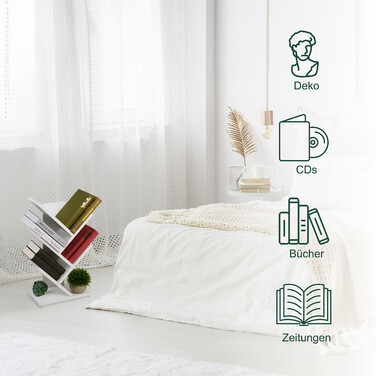 Біла книжкова шафа Relaxdays у формі дерева