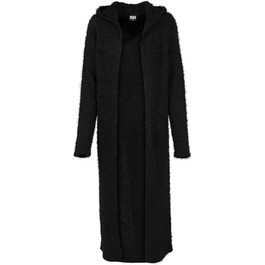 Кардиган жіночий Urban Classics з капюшоном та пір'ям, чорний