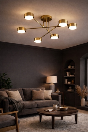 Підвісна люстра Elko-Lighting Mono Gold, 6 точок освітлення, GX53