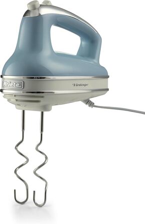 Міксер ручний Ariete Vintage 1548, 450W, 5 швидкостей, Turbo, 2 насадки, для тіста та збивання (Блакитний)