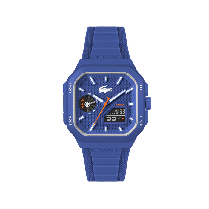 Годинник Lacoste LC33 Square силіконовий, блакитний - кварцовий, чоловічий/жіночий