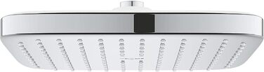GROHE Vitalio Start 250 Showerhead (water-saving, anti-limescale system, durable surface), chrome, 26815000 (square)