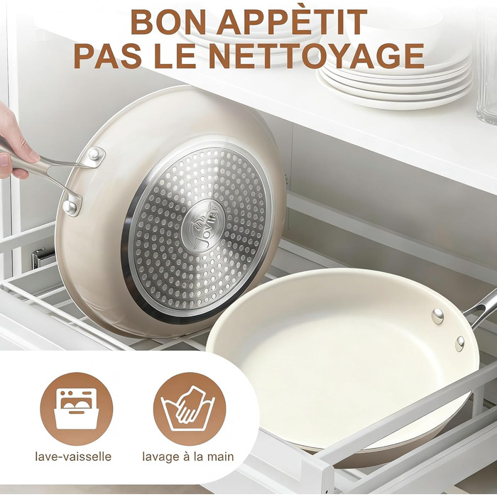 Пательня керамічна 24 см з антипригарним покриттям, індукція, духовка, посудомийна машина, алюміній, не містить PFAS, PFOA, PTFE