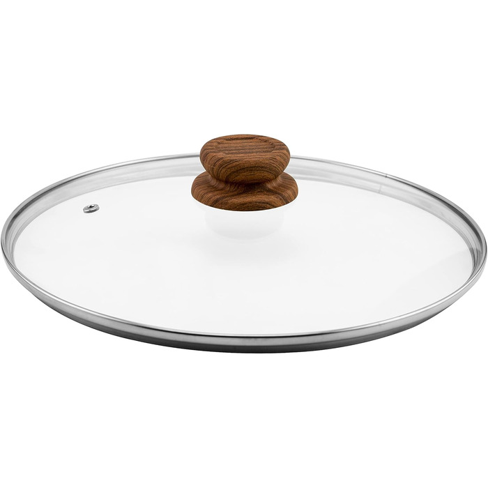 Сковорода Livington Copper & Stone 28 см з кришкою - індукційна, антипригарна, для всіх плит. Сковорода для смаження без олії