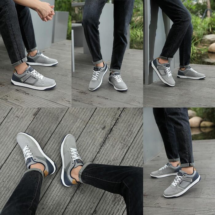 ARRIGO BELLO Кросівки для чоловіків: стильні та зручні для прогулянок та спорту. Матеріал: штучна шкіра PU. Розміри 41-46. Сірий колір (Grau004).